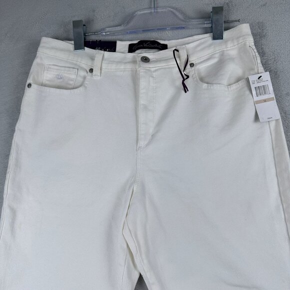 Gloria Vanderbilt Amanda Capri Jeans Women Size 12 Ultra Stretch High Rise White - Picture 3 of 12